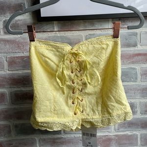 Pale Yellow Bustier-Style Top